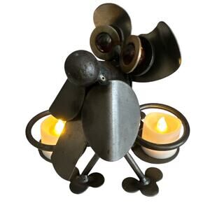 Chubby the Dog by Yardbirds Steel Scraps Pet Votive Holder